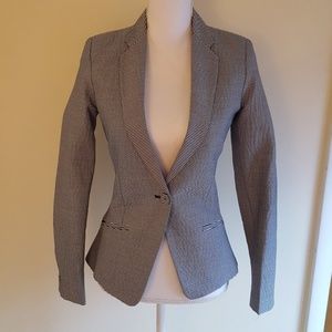 MNG navy/white striped blazer